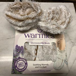 Warmies Marshmallow brown French Lavender Scented Microwavable Boots
